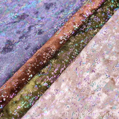 Tessuto metallico lucido stampa a maglia in poliestere